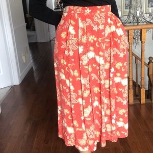 Multi color 100% silk vintage skirt
